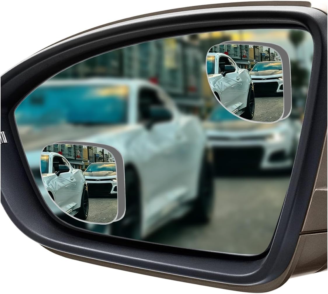 2PCS Heart Shaped Car Blind Spot Mirrors, HD Glass Wide Angle Side Mirrors for Enhanced Safety, Adjustable Frameless Rear View Mirror, Universal Car Exterior Accessories(Heart)