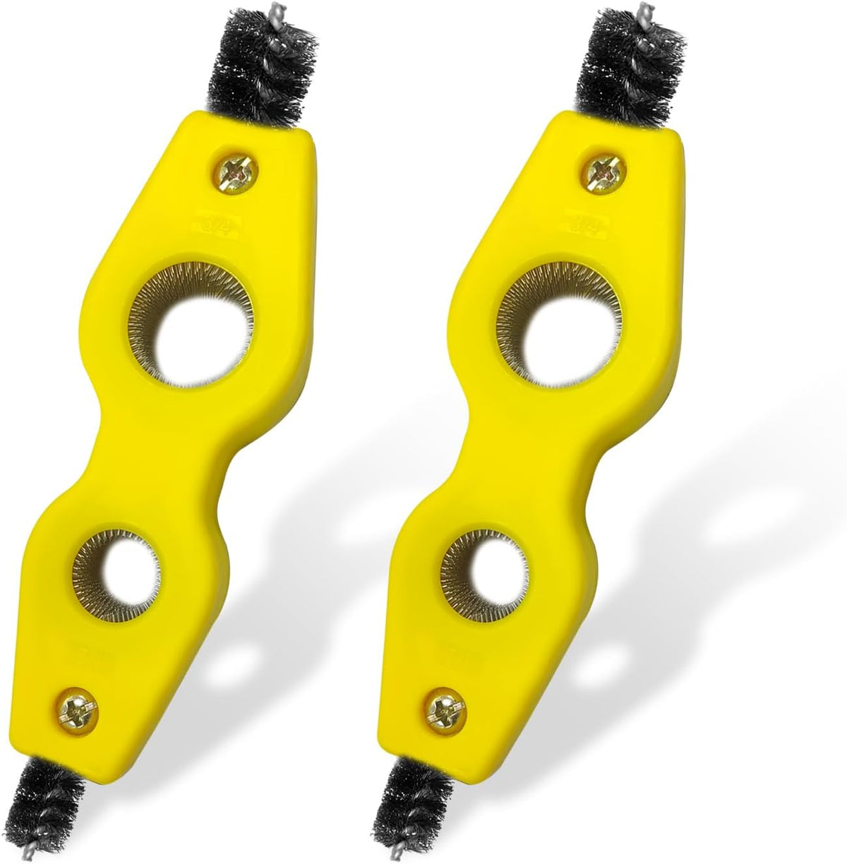 Ohleats Battery Terminal Cleaning Brush, 4 in 1 Anti-Corrosion Car Battery Cleaner, Vehicle Battery Terminals Machine Parts Cleaning Tool for Auto Marine, Universal Car Accessories (Yellow)