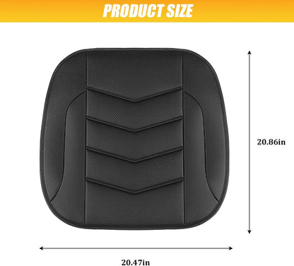 HZEL Car Front Bottom Seat Cover, Breathable Leather Full Wrapped Non-Slip Bottom Driver Seat Cushion with Storage Pocket, Comfortable Auto Interior Chair Protection Cover, Universal Fit (Coffee)