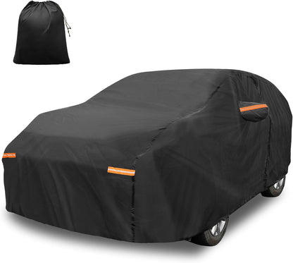 X AUTOHAUX Car Cover for Honda Civic Sedan/Coupe 210D-PU Outdoor Full Car Cover All Weather with Door Zipper for Waterproof Windproof Sun Rain Snow Protection