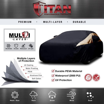 Titan Premium Multi-Layer PEVA Car Cover for Compact SUV 170-187". Waterproof, UV Protection, Anti-Scratch Protective Lining, Driver-Side Zippered Opening. Fits Rav4, Rogue, CR-V and More.