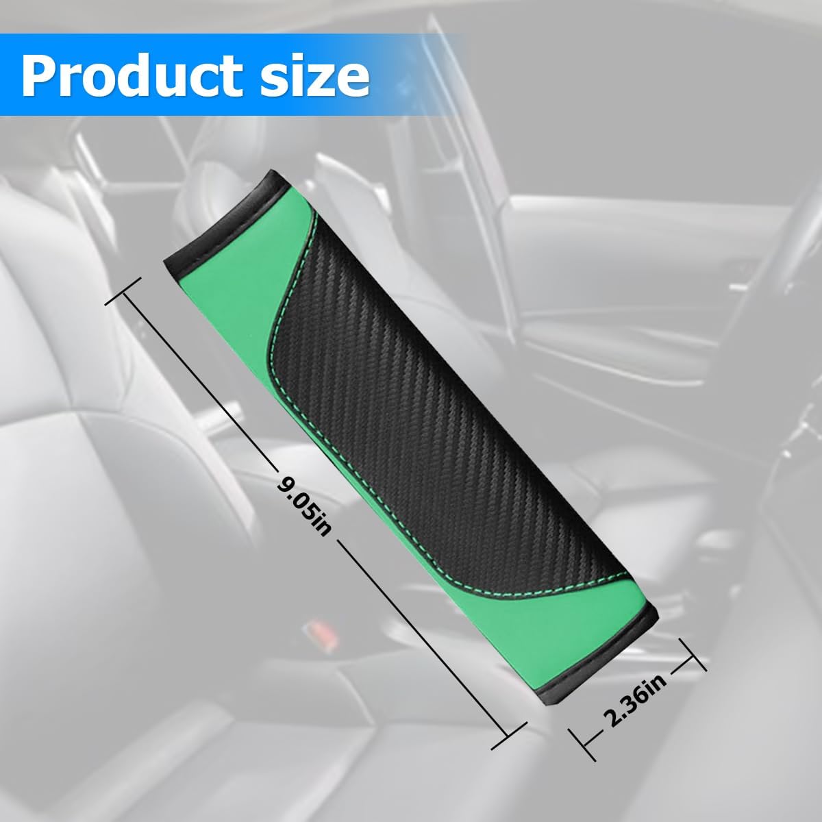AUCELI 2PCS Car Seat Belt Cover, Carbon Fiber Seatbelt Shoulder Strap Covers, Breathable Leather Soft Harness Pad Protect Your Neck and Shoulder Compatible with Cars