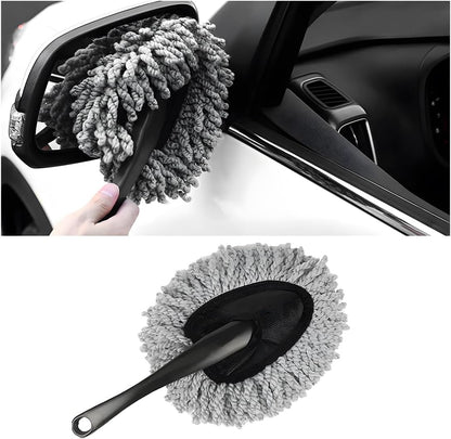 KVAEY Car Dash Duster Brush, Super Soft Microfiber Multi-Functional Car Cleaning Brush, Scratch Free Dash Dusting Tool with a Anti-Skid Handle for Vehicle Home Kitchen Cleaning (Gray)
