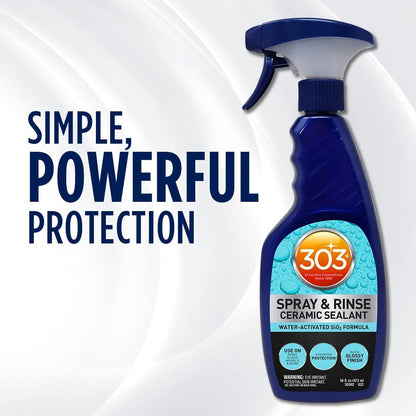 303 Products Spray & Rinse Ceramic Sealant – Quick Ceramic Coating – Water-Activated SiO2 Formula – 6 Months of Protection – Water Repellent Ceramic Spray – Easy to Use – 16 Oz (Pack of 1) (30262)