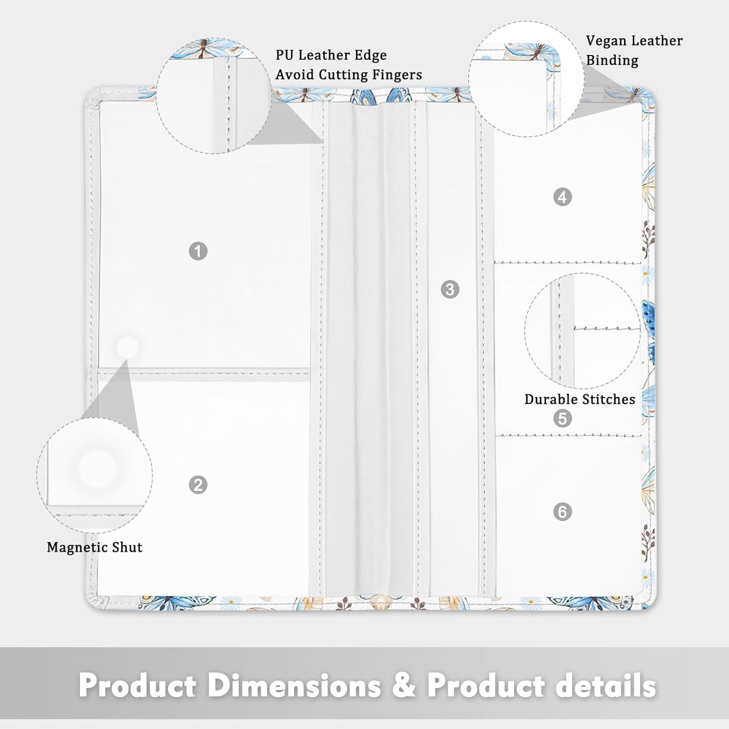 Car Registration and Insurance Holder, Auto Truck Document Holder with Magnetic Shut, Vehicle Glove Box Car Organizer, Interior Car Accessories for Women Men (Bow)
