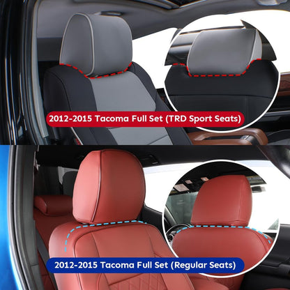 EKR Tacoma Car Seat Covers Custom Fit for Toyota Tacoma (Petrol) 2024 2025 2026 DoubleCab/CrewCab SR/SR5/TRD Sport/TRD Off-Road/Limited -Truck Seat Covers Full Set,Faux Leather(Black)