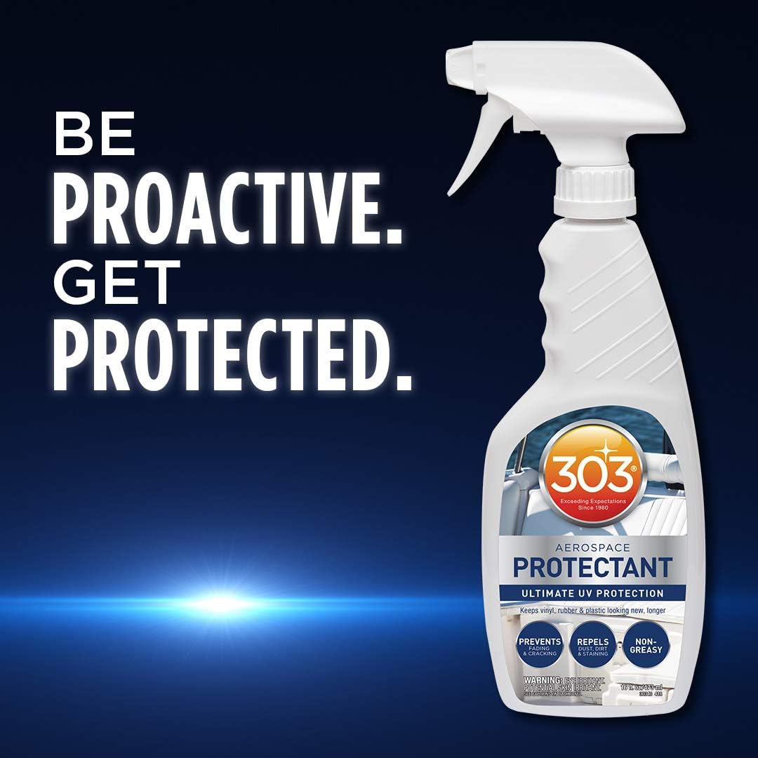 303 Products Marine Aerospace Protectant Spray, UV Protection for Boat Vinyl & Surfaces – Repels Dust, Dirt & Staining, Matte Finish, Restores Like-New Appearance, 32 oz