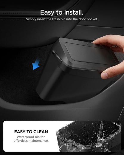 Spigen Door Pocket XL Car Trash Can [with Magnetic Lid] Waterproof Door Pocket Organizer 2025 2026 Tesla Model Y Juniper Premium & Performance Accessories - Driver Side Only