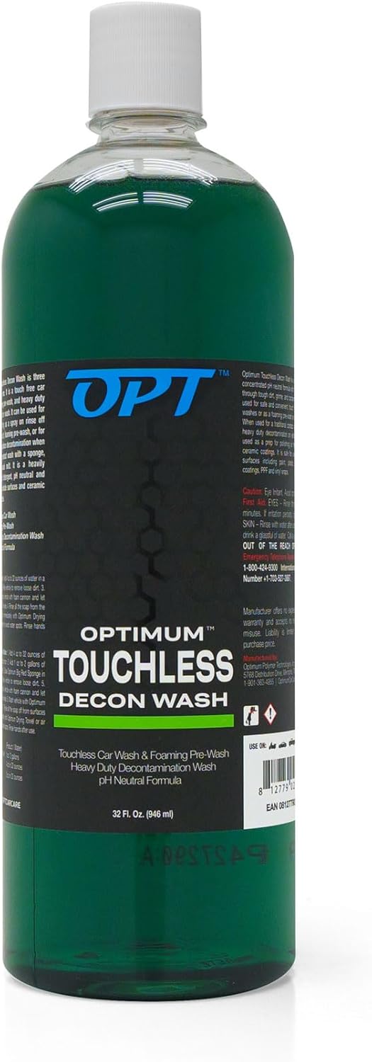 Optimum Touchless Decon Car Wash Soap – pH Neutral, Heavy Duty Decontamination, Touch Free, Spray on and Rinse Off Car Wash and Ceramic Coating Maintenance Multi-Use Formula (1 Gallon)