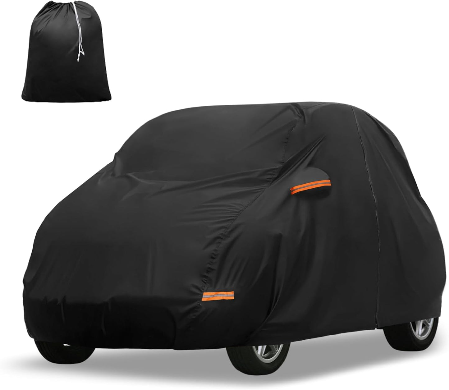 X AUTOHAUX Car Cover for Honda Civic Sedan/Coupe 210D-PU Outdoor Full Car Cover All Weather with Door Zipper for Waterproof Windproof Sun Rain Snow Protection