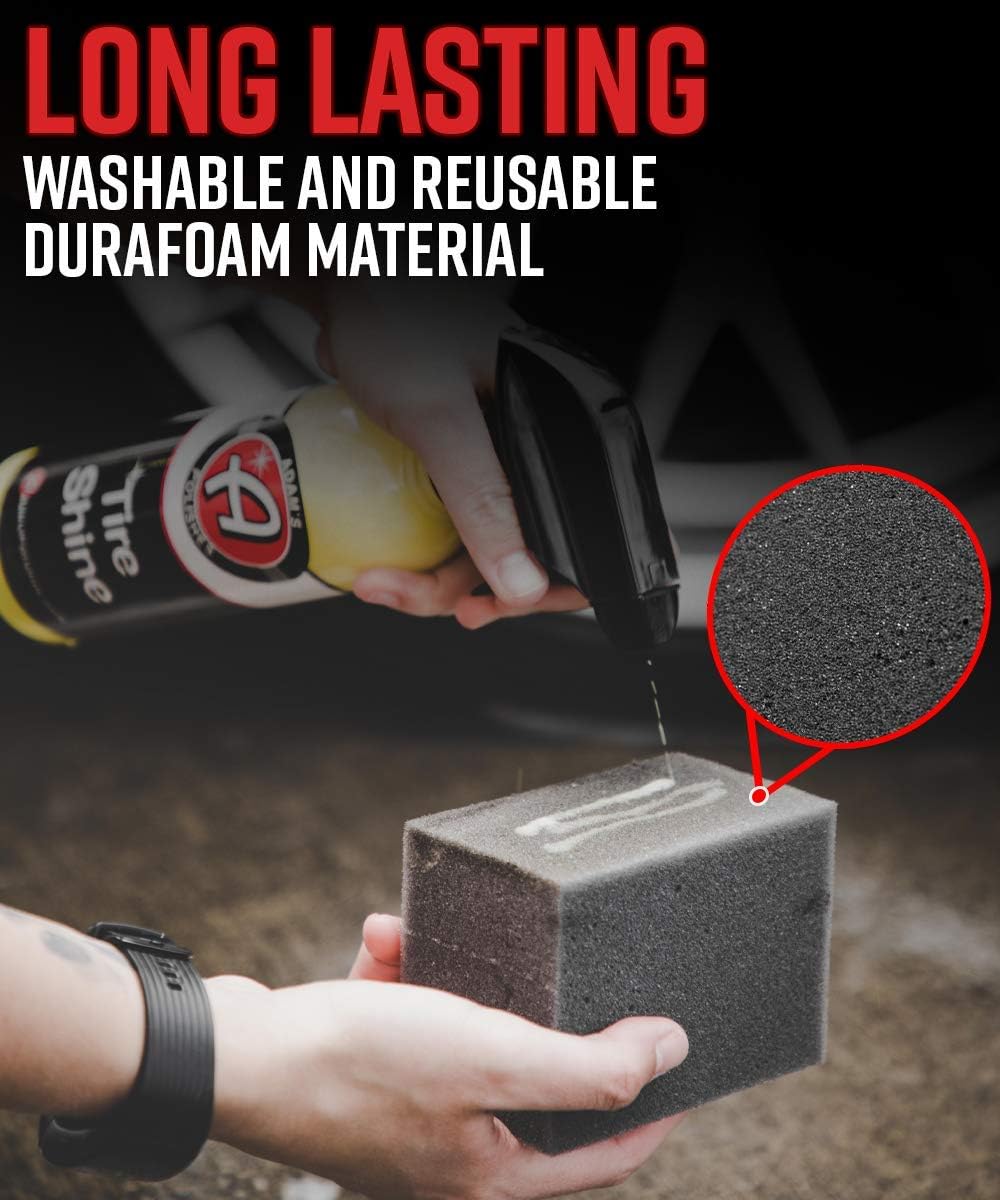 Adam's Polishes Block Applicator (6 Pack) Trim Dressing & Tire Shine Applicator Pad for Car Detailing | Reusable & Customizable Durafoam | for Use After Car Wash Wheel Cleaner