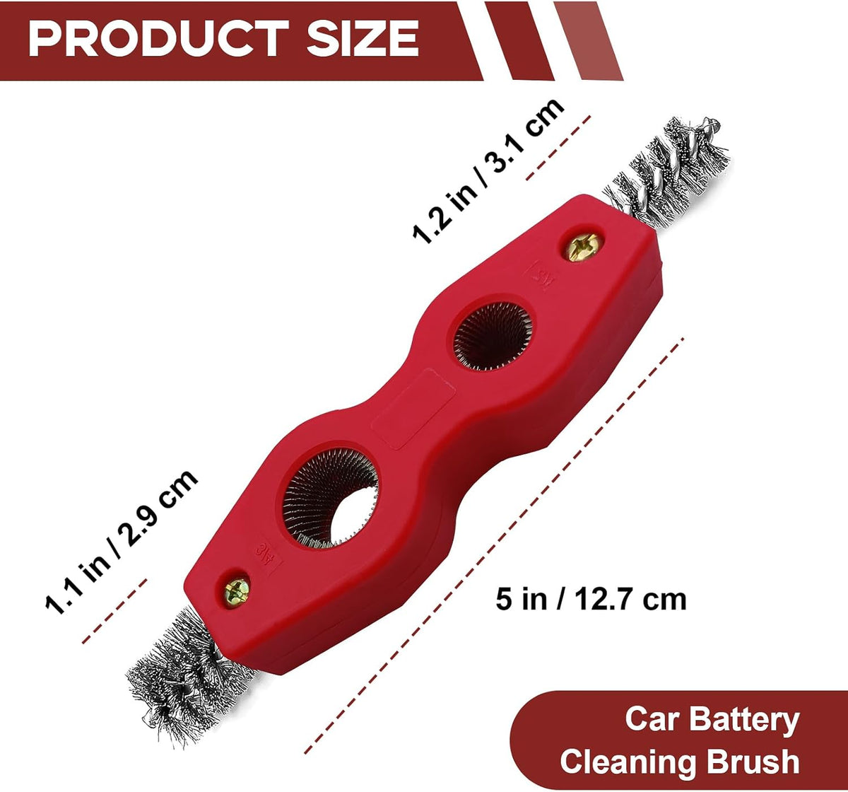 4 in 1 Car Battery Terminal Cleaning Brush, Anti-Rust Auto Battery Cleaner Brush Tool, Universal for Automotive and Marine for Plumbing Installation Soldering Brazing, Car Accessories (Blue)
