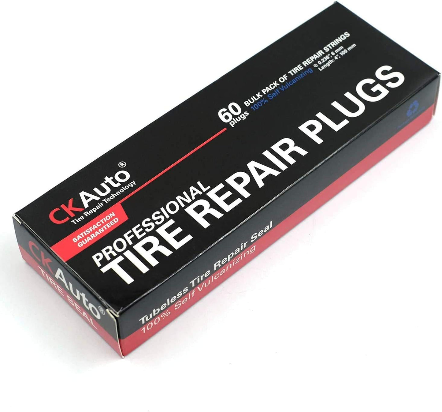 CKAuto 30pcs 4" Black Tire Repair Strings, Automotive Tool Tire Repair Plugs for Tubeless Off-Road Tires Car, Bike, ATV, UTV, Wheelbarrow, Mower