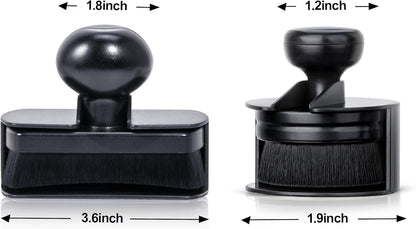 Car Tire Shine Applicator,Vegan Tire Shine Applicator with Curved Brush Head - Large Automotive Tire Dressing Applicator Brush with Storage Stand for Tire Detailing, 3.6 Inch Length (Black)