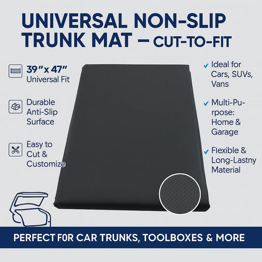 Dependable Industries Premium Non-Slip Car Trunk Mat Cargo Liner Universal Cut-to-Fit Protects Against Dirt Size 39" x 47"