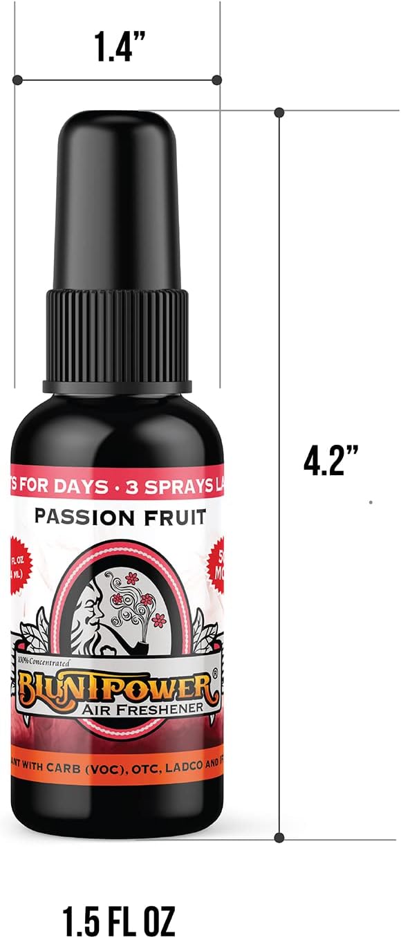 BluntPower (Baby Powder, 1 Pack) Concentrated Air Freshener Spray - Oil-Based Room Diffuser Spray - Long-Lasting Bathroom Scent, Car Freshener & Odor Eliminator - Colors A