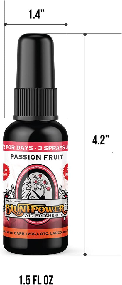 BluntPower (Baby Powder, 1 Pack) Concentrated Air Freshener Spray - Oil-Based Room Diffuser Spray - Long-Lasting Bathroom Scent, Car Freshener & Odor Eliminator - Colors A