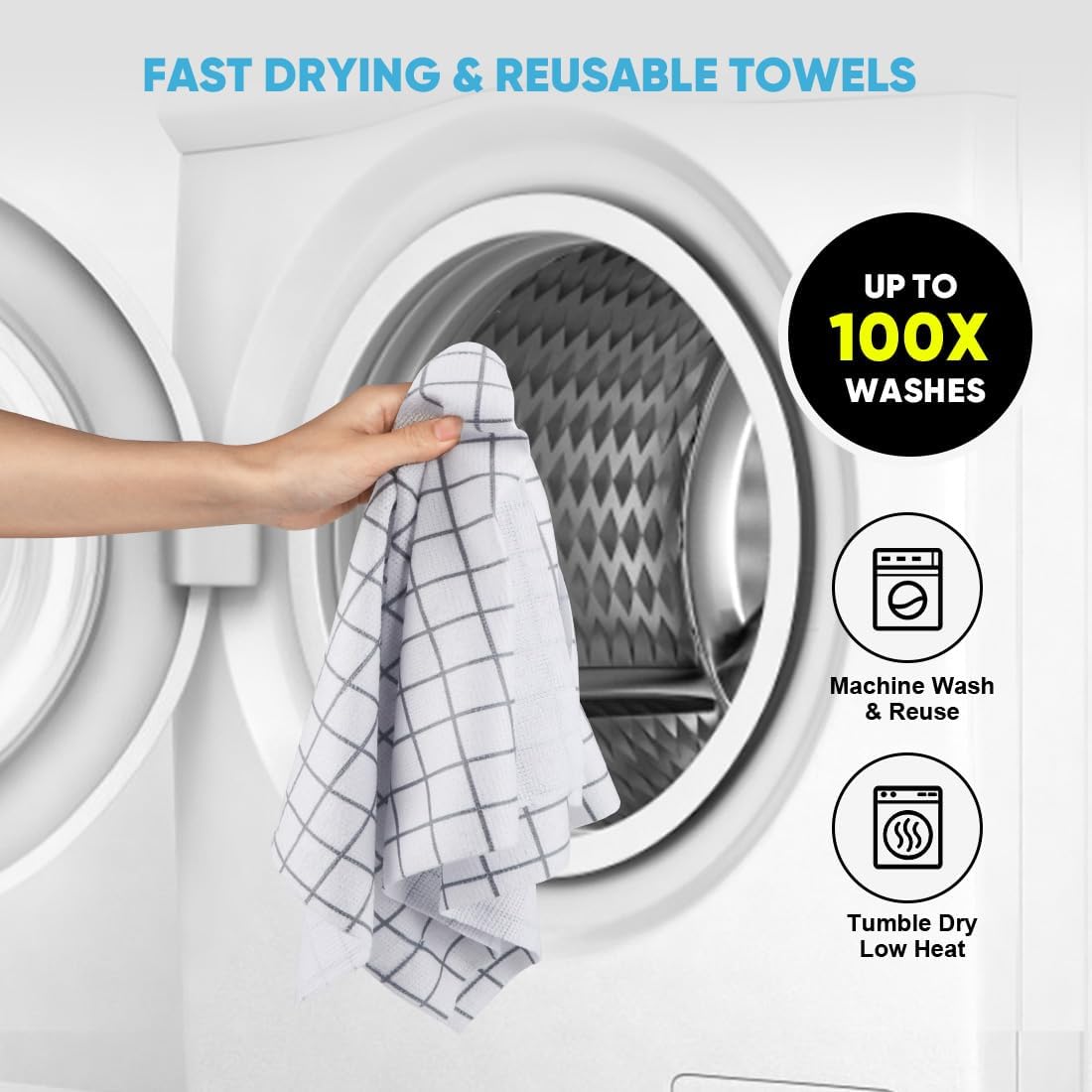 AIDEA Microfiber Cleaning Cloth Roll, Grey 75PK, Reusable Paper Towels Tear Away Cloth, Microfiber Towels for Cars, Wash Cloths, Lint Free Rags for House, Kitchen,Window,Cleaning Supplies 11.5"×11.5"