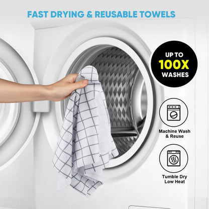 AIDEA Microfiber Cleaning Cloth Roll, Grey 75PK, Reusable Paper Towels Tear Away Cloth, Microfiber Towels for Cars, Wash Cloths, Lint Free Rags for House, Kitchen,Window,Cleaning Supplies 11.5"×11.5"