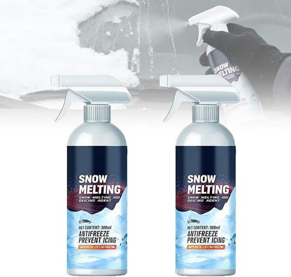 Deicing Spray 300ml,Deicer for Car Windshield,Deicing Agent,Antifreeeze Prevent Icing,Snow Melting Spray for Car Windows,Car Winter Essentials,Quick Ice & Snow Melting Spray (2pcs)