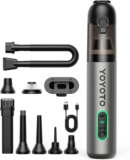 Car Vacuum, Handheld Vacuum Cordless with 21000Pa Powerful Suction & 3 Modes, 4-in-1 Portable Hand Held Mini Vacuum Cleaner Rechargeable, Ultra Light for Car Home Office (Black)