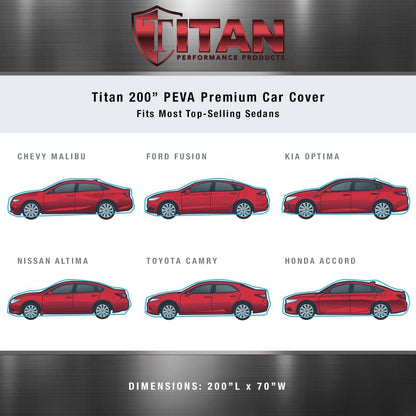 Titan Premium Multi-Layer PEVA Car Cover for Compact SUV 170-187". Waterproof, UV Protection, Anti-Scratch Protective Lining, Driver-Side Zippered Opening. Fits Rav4, Rogue, CR-V and More.