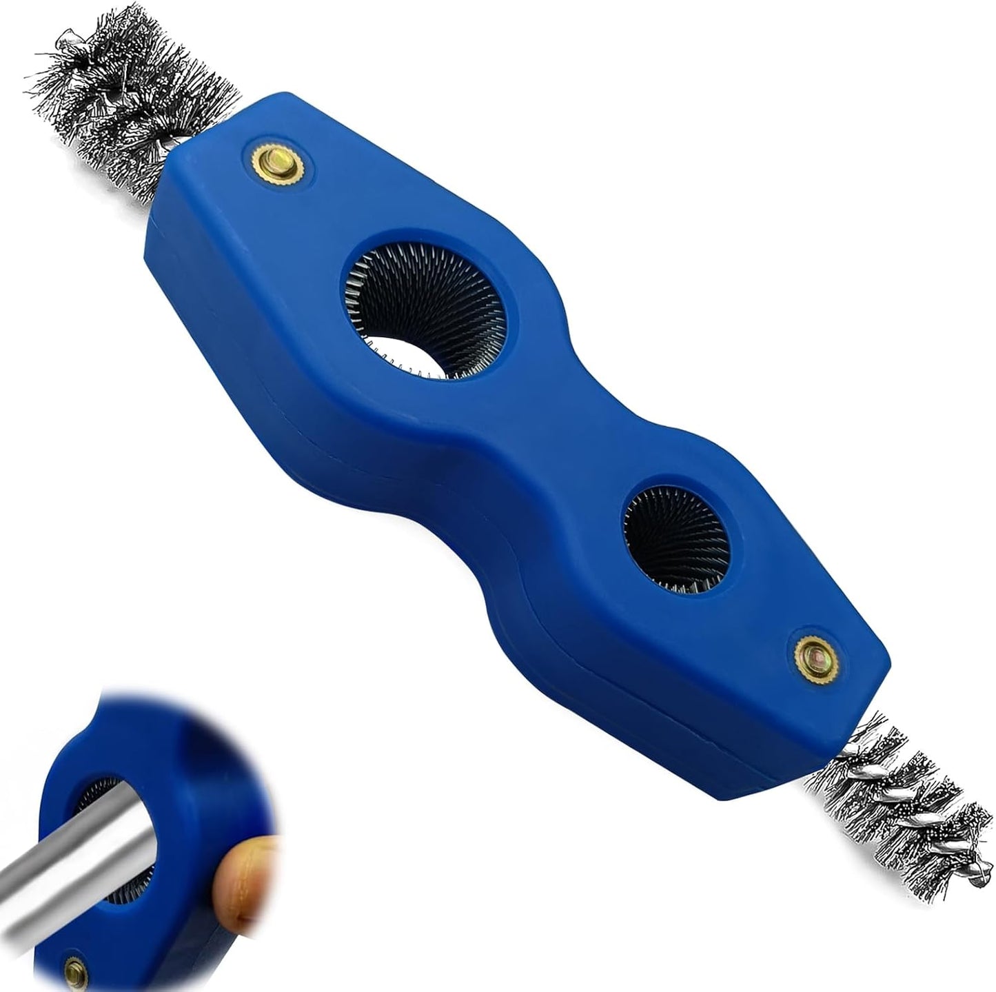 4 in 1 Car Battery Terminal Cleaning Brush, Anti-Rust Auto Battery Cleaner Brush Tool, Universal for Automotive and Marine for Plumbing Installation Soldering Brazing, Car Accessories (Blue)