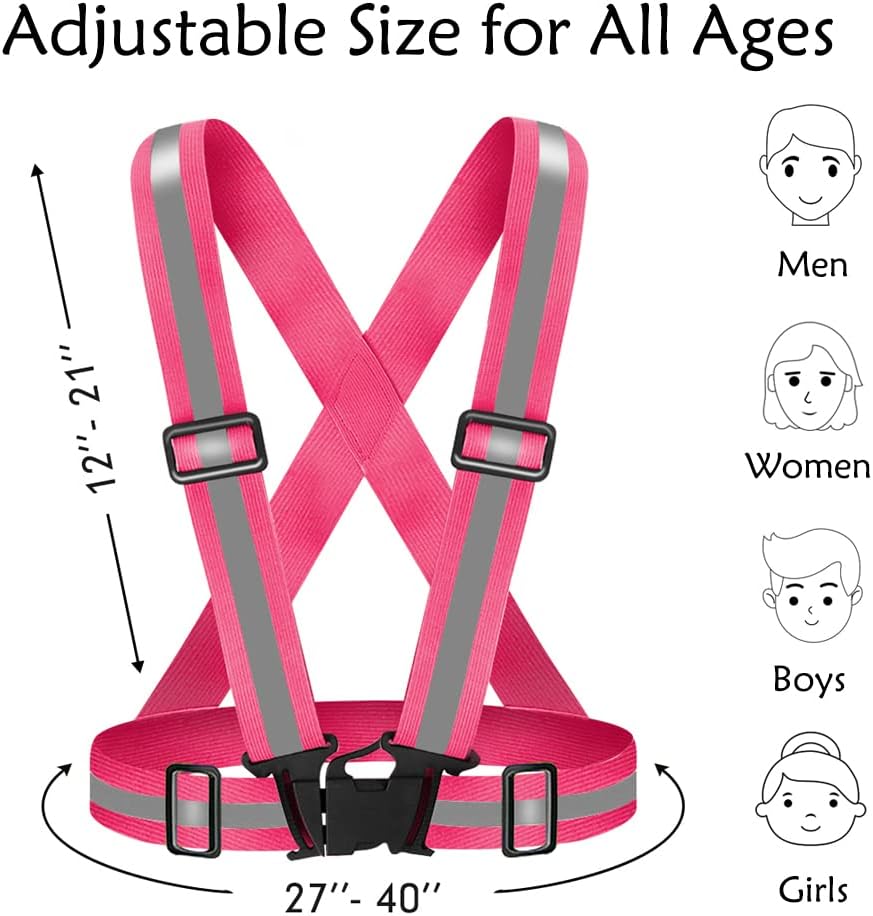 High Visibility Reflective Vest Safety Vest Running Reflective Gear Adjustable Reflective Vest for Walking,Jogging,Hiking,Night Cycling