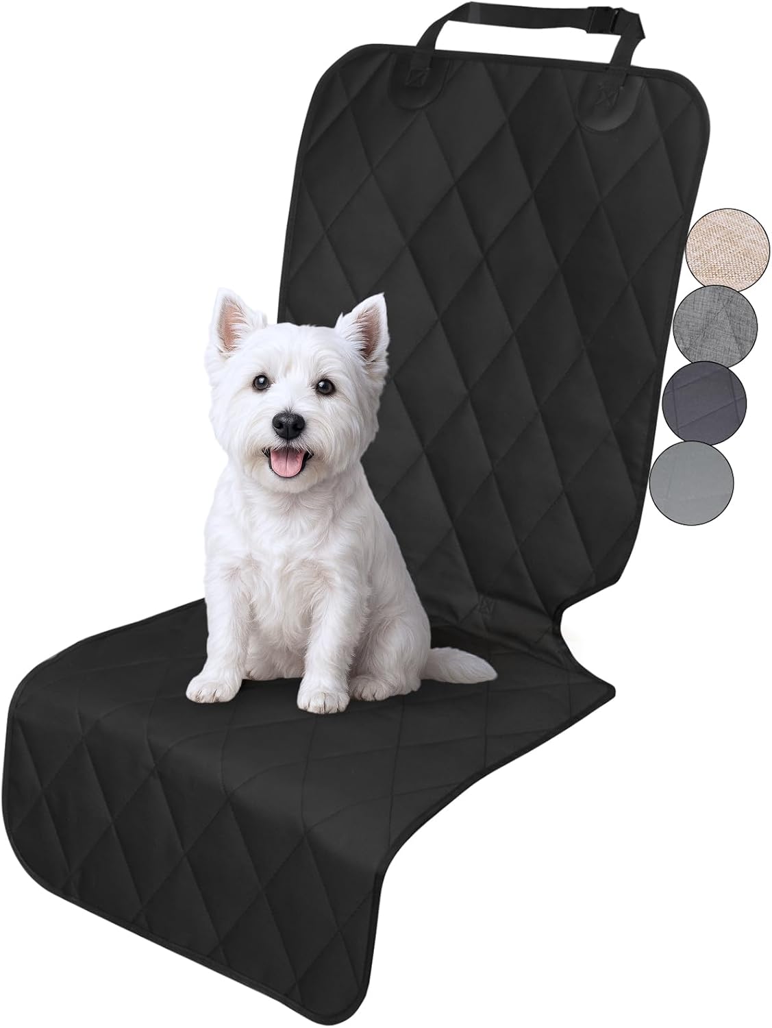VIVAGLORY Dog Front Seat Cover Seatflex Car Seat Protector for Dog, Car Cover for Pet, Front Single Bucket Captain Chair Protector, Standard, Black, 1Pack