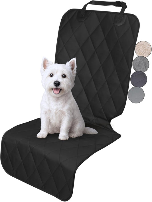 VIVAGLORY Dog Front Seat Cover Seatflex Car Seat Protector for Dog, Car Cover for Pet, Front Single Bucket Captain Chair Protector, Standard, Black, 1Pack