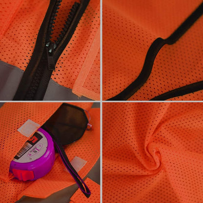 XIAKE Reflective Safety Vest for Men & Women High Visibility Class 2 Vest with Pockets Meets ANSI Standards