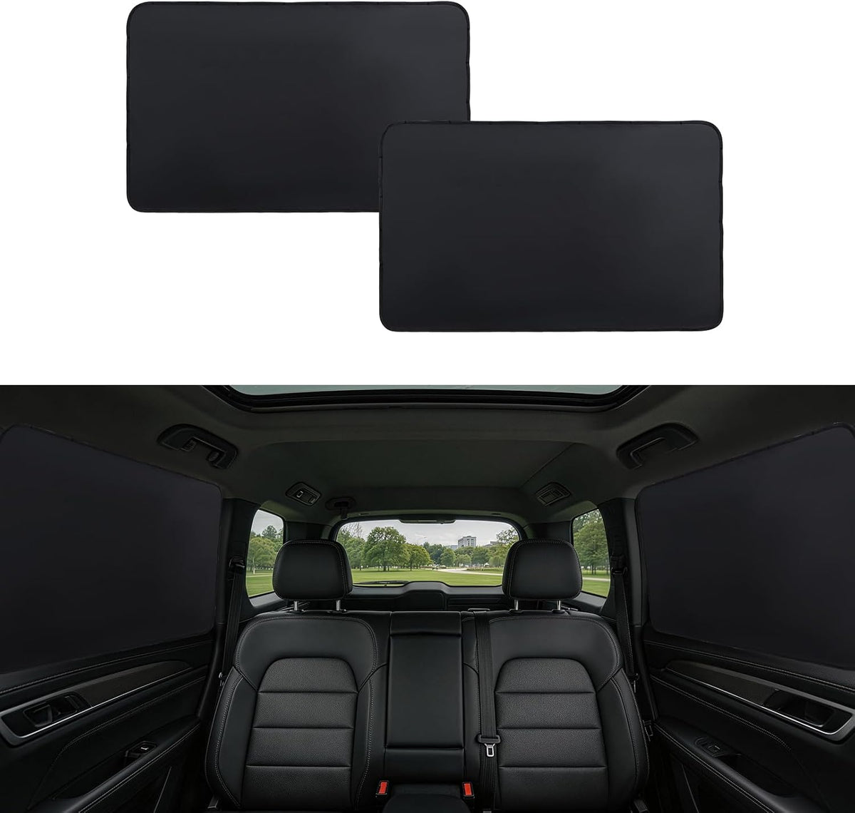 XCBYT Car Window Shades - 4 Pcs Car Privacy Curtains - 100% Block Light Car Window Covers - Magnetic Side Window Sun Shade Keeps Cooler for Breastfeeding, Taking a nap, Changing Clothes, Camping