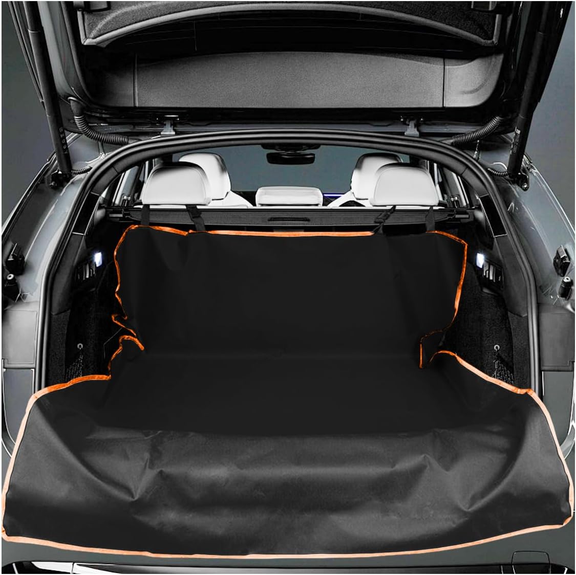 ZIMISI Car Cargo Liner for Dogs, Waterproof Non-Slip Dog Seat Mat, Anti-Scratch Rear Bumper Guard for Cars, Foldable Pet Cargo Cover, Universal Car Rear Trunk Accessories for Cars/SUVs/Trucks (Black)
