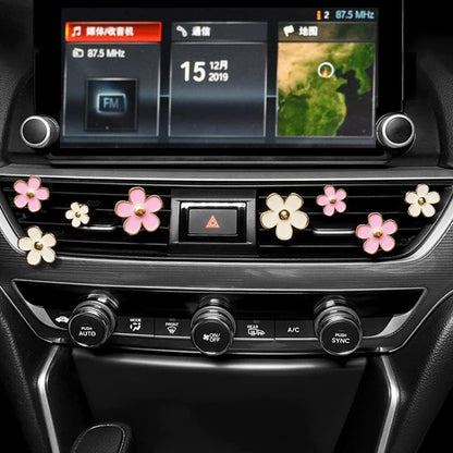 Car Air Freshener Vent Clips for Women 8 Pieces Cute Car Vent Clips Decorations Daisy Flower Car Accessories Air Freshener Clips for Christmas Anniversary Girls Gift (8 pcs white pink)