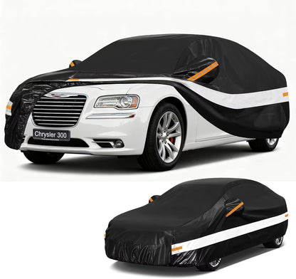 10 Layers Car Cover Custom Fit for Mercedes Benz C Class C250 C300 C43 C63 (1993-2026), Waterproof All Weather for Automobiles, Outdoor Full Cover Sun Dust Rain Protection with Cotton. Black - Colors A