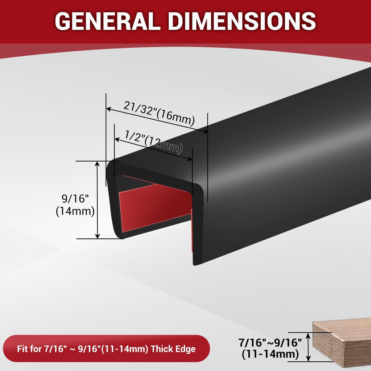Rubber Edge Trim, 1/16" Self Adhesive Flexible U Channel Edge Protecter for Sheet Metal, Car Doors, U Shaped Sharp Edge Guards, Fit for 0-5/64" Wide Edge, Black Color, 10Ft, EPDM Material
