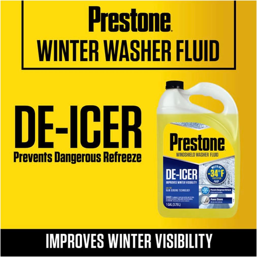 Prestone AS250 De-Icer / Winter Windshield Washer Fluid, 1 Gallon