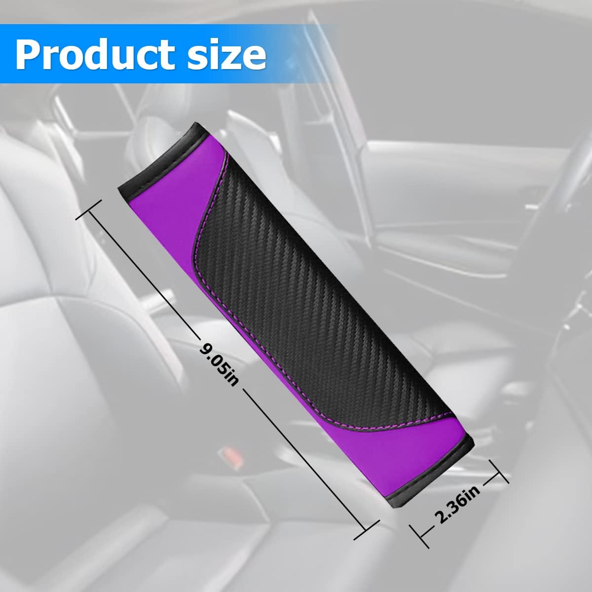 AUCELI 2PCS Car Seat Belt Cover, Carbon Fiber Seatbelt Shoulder Strap Covers, Breathable Leather Soft Harness Pad Protect Your Neck and Shoulder Compatible with Cars