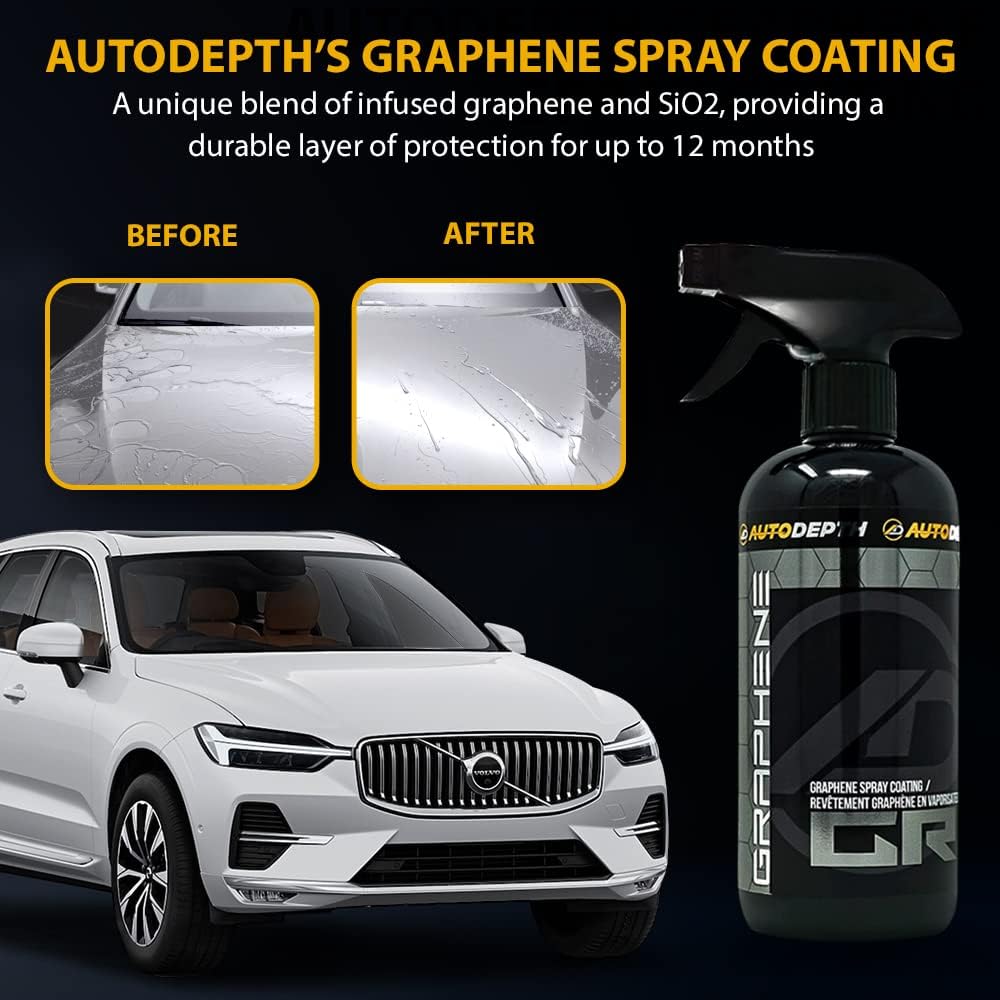 AutoDepth Graphene Ceramic Spray Coating, for Superior Protection & High Shine, Hydrophobic Car Coating Spray, for Car, Boat, Rv, Truck, Alloys, Lasts Upto 12 Months