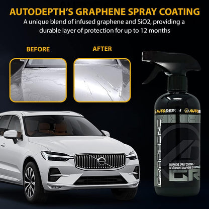 AutoDepth Graphene Ceramic Spray Coating, for Superior Protection & High Shine, Hydrophobic Car Coating Spray, for Car, Boat, Rv, Truck, Alloys, Lasts Upto 12 Months