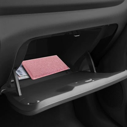 Car Registration and Insurance Holder Registration and Insurance Card Holder Car Essentials for Women Car Insurance and Registration Card Holder Men Pink Car Essentials (Bling Pink)