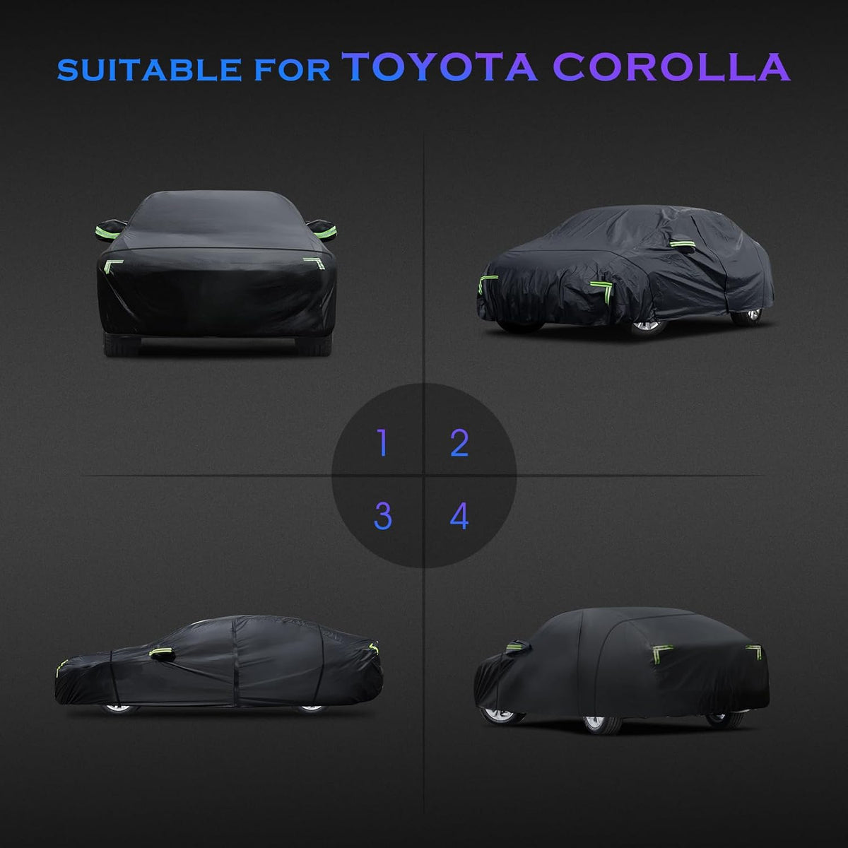 Car Cover Custom Fit for Honda CRV 1997-2025,Toyota RAV4 1996-2025, 6 Layers Truck Cover Waterproof All Weather for Automobiles,Outdoor Full Exterior Cover,Rain, Sun, Wind Protection,Black