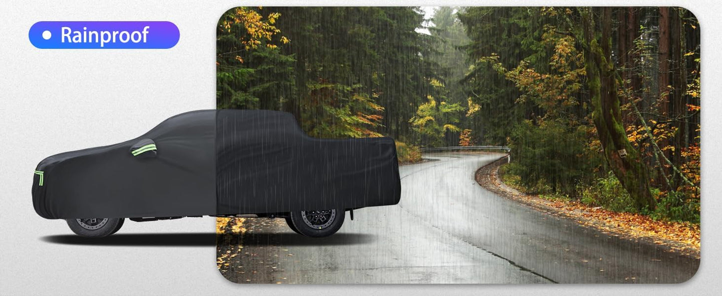 Car Cover Custom Fit for Honda CRV 1997-2025,Toyota RAV4 1996-2025, 6 Layers Truck Cover Waterproof All Weather for Automobiles,Outdoor Full Exterior Cover,Rain, Sun, Wind Protection,Black