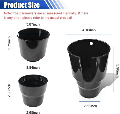 2-in-1 Car Cup Holder Extender, Automotive Drink Holder Adapter with Base, Multifunctional Vehicle Cup Holders Insert for Beverages, Snacks, Bottles, Phone Storage (1PC)