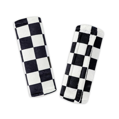 DILIMI Baby Car Seat Belt Covers, 2Pcs Carseat Shoulder Strap Pads, Soft Minky Car Seat Neck Covers, Newborn Car Seat Strap Protectors, Stroller Strap Covers for Baby Kids, Green Checkered