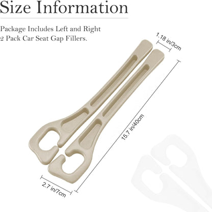 Car Seat Gap Filler 2-Pack, Universal Car Seat Gap Filler Organizer, Seat Gap Plug – Fills Gap Between Seat & Console, Drop-Proof Guard for Phones, Keys & Cards, Fits Cars, SUVs, Trucks, Black