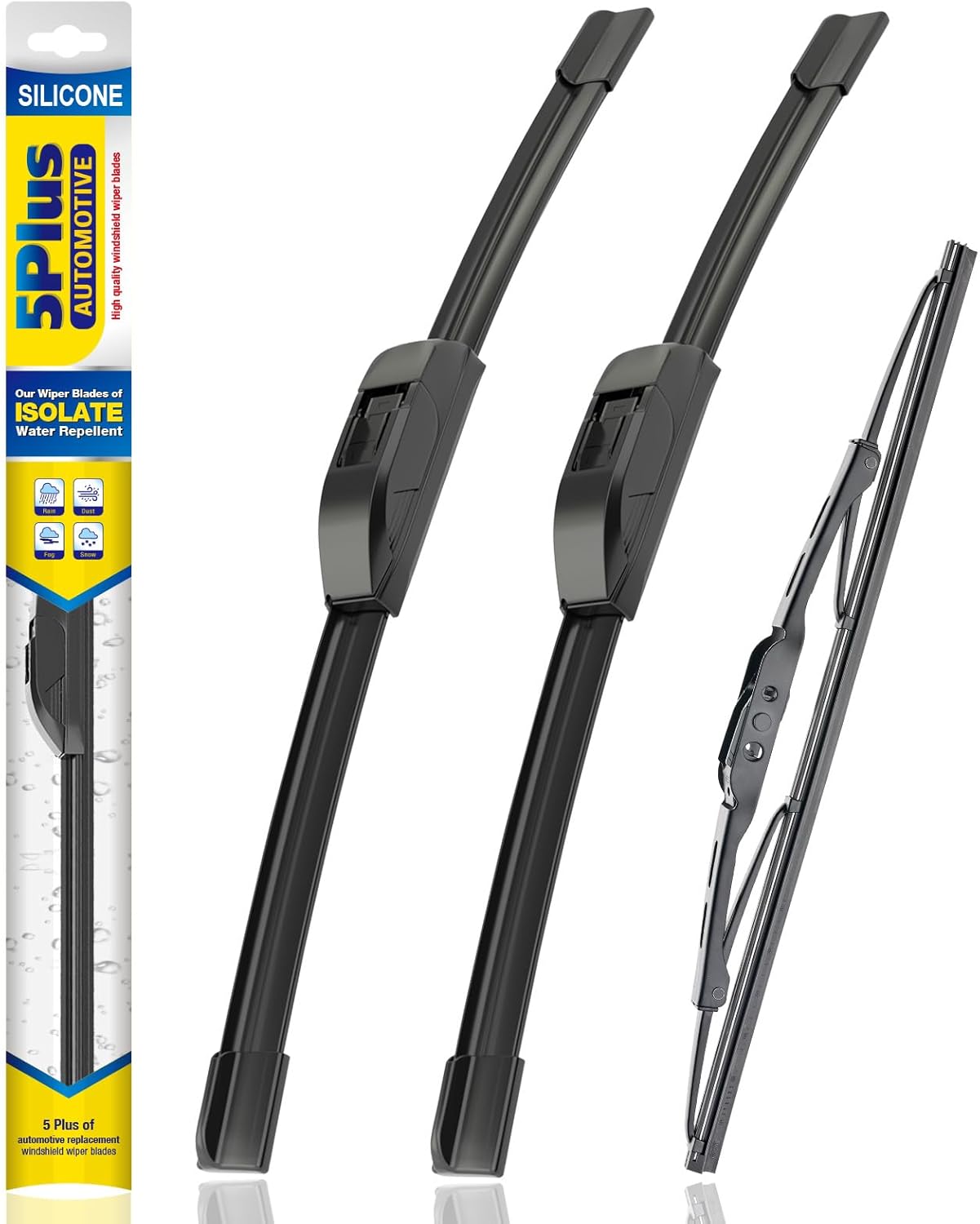 5 PLUS® Silicone Windshield Wipers Replacement for 2019-2024 Toyota RAV4/ 2006-2015 Mazda 5 Wiper Blades(Set of 3), Windshield Wiper Blades For My Car-26"/16"/12" - Colors C