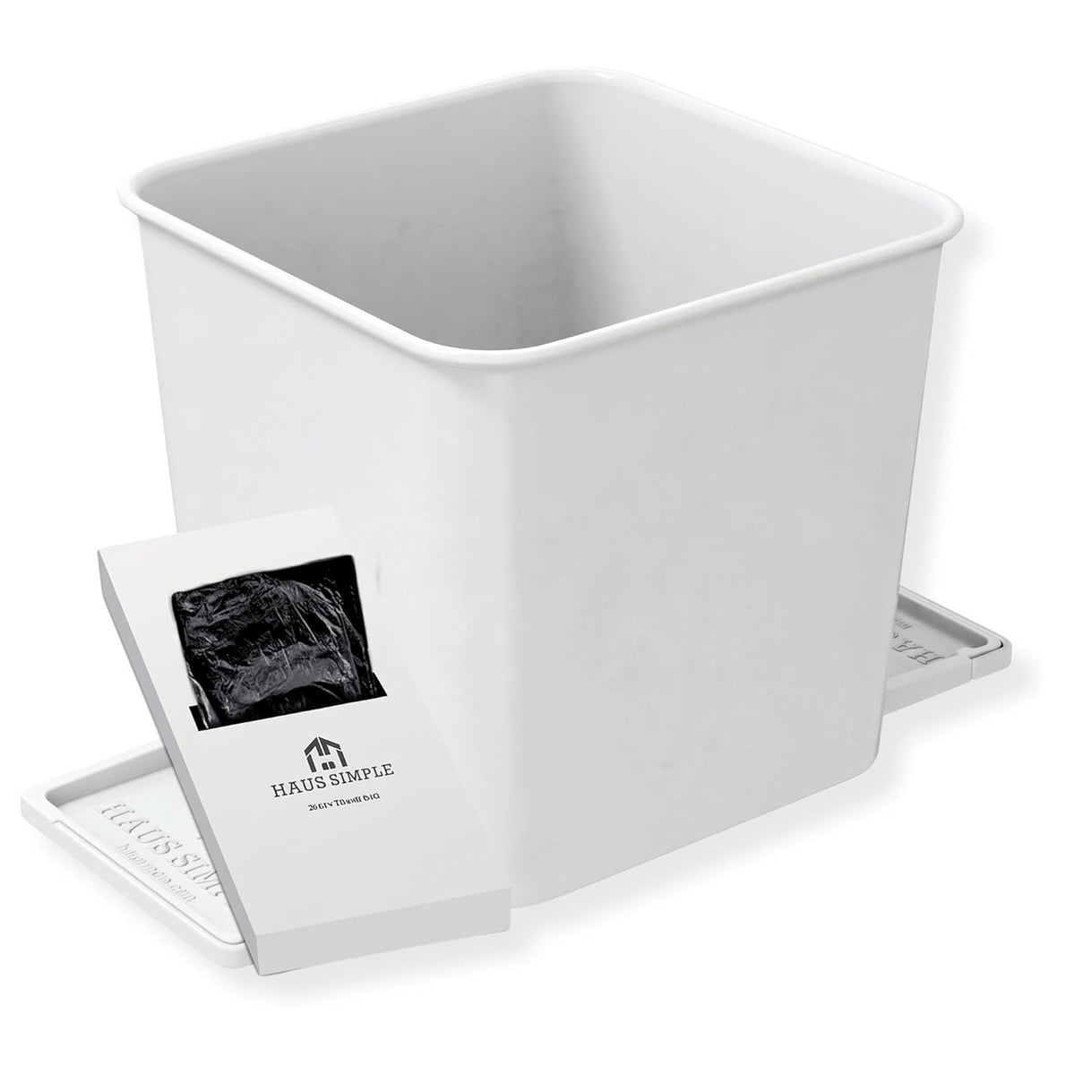 Car Trash Can with Stability Wings – Leakproof Portable Garbage Bin for Fabric & Rubber Mats – Compact Durable Plastic Auto Organizer for Cars, SUVs, Trucks (Black, Large)