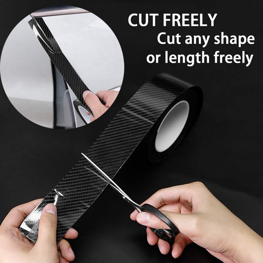 DGSL Car Door Edge Guards Door Sill Protector, 2.7In x 33Ft 5D Carbon Fiber Car Wrap Film, Vinyl Automotive Wrap Film Anti-Collision Fits for Most Vehicles (Black)