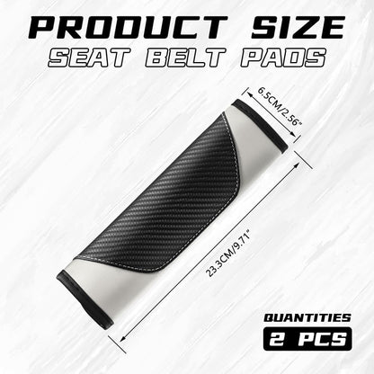 2PCS Car Seat Belt Cover Pad, Soft Carbon Fiber Leather Seatbelt Shoulder Protector for a More Comfortable Driving, Universal Safety Belt Strap Cover to Protect Your Neck (Blue)
